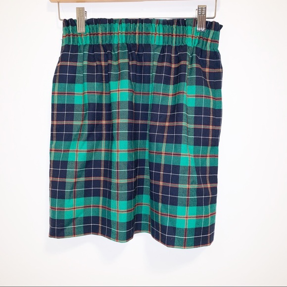 J.Crew Factory City Mini Tartan Paperbag Skirt-0 - Picture 4 of 8